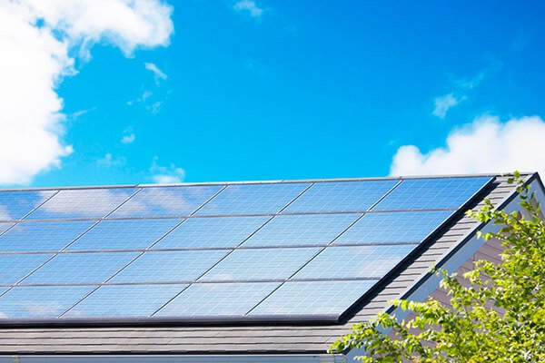 solar panels installed on top of home